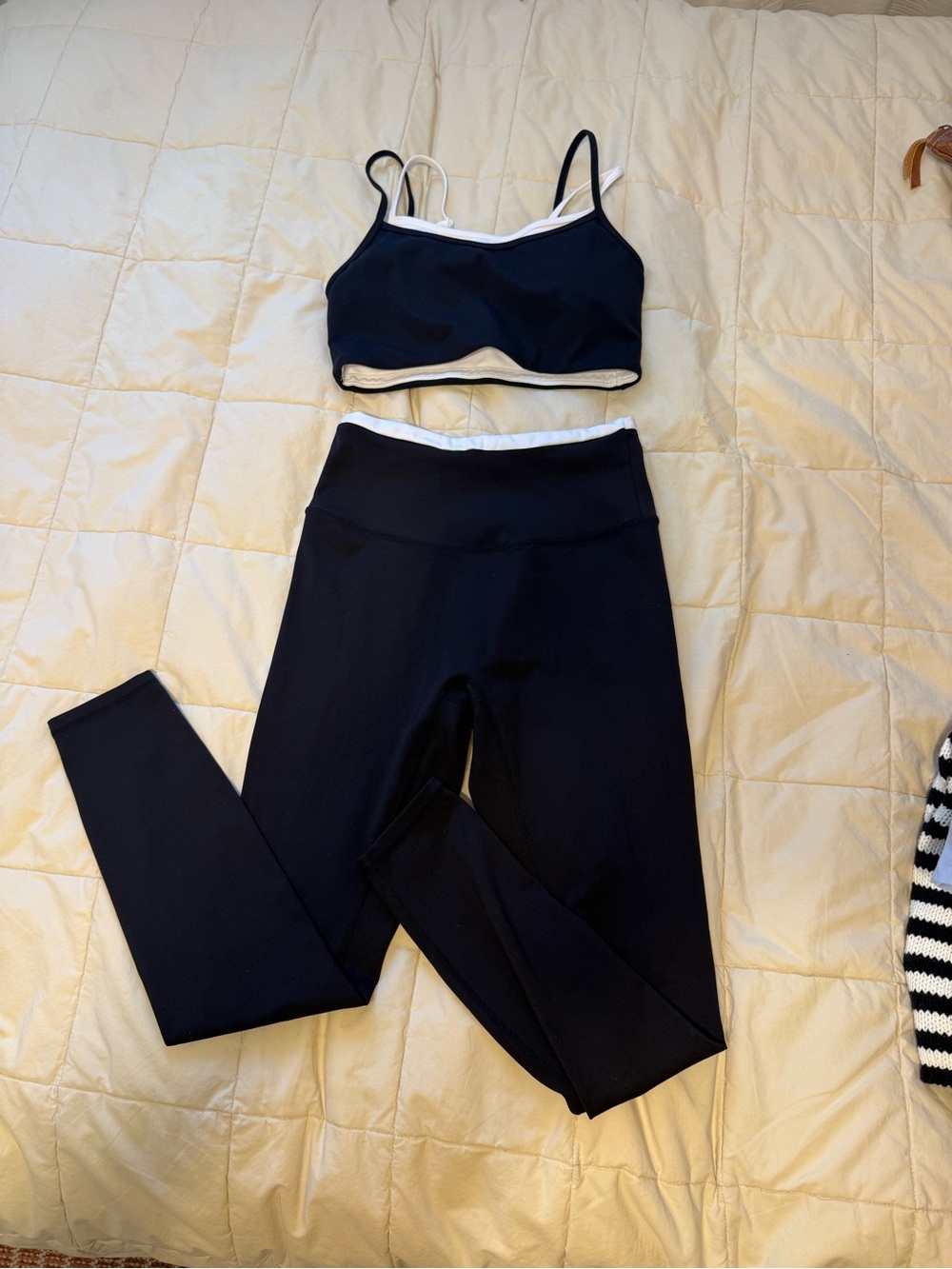 Women’s Black High-Waist Leggings & Bra Set
